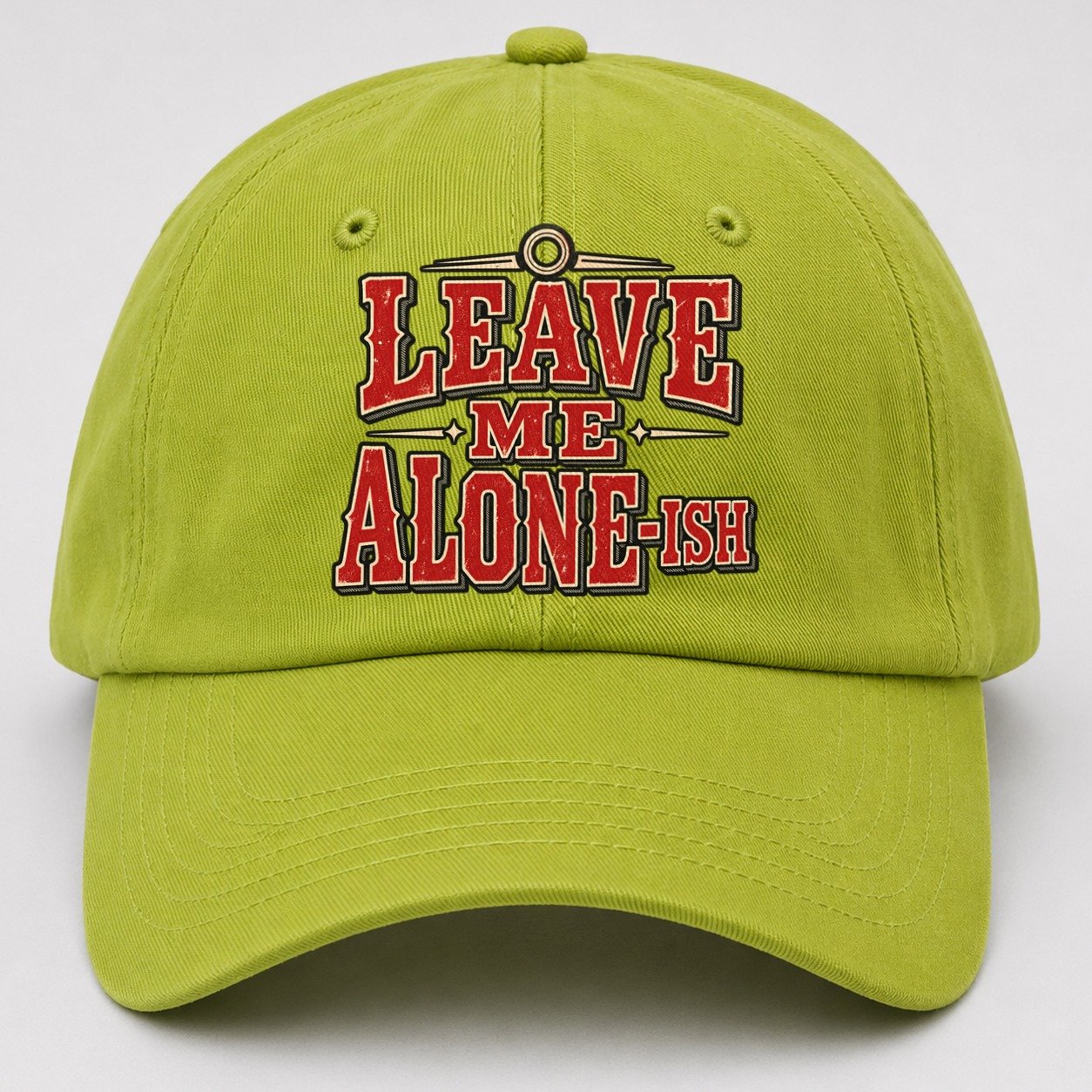 Leave Me Alone Ish American Wit Baseball Cap – Fluorescent Green