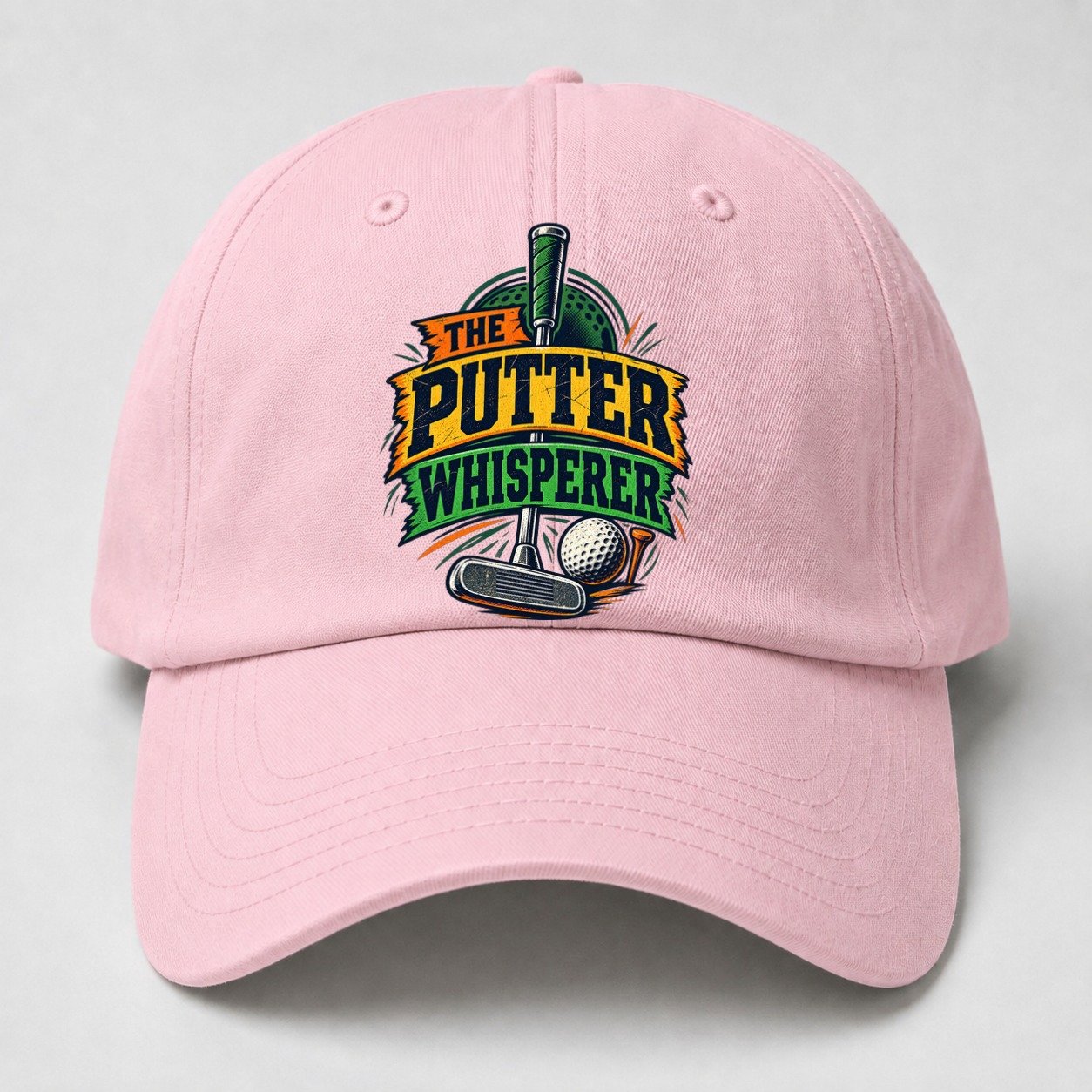 The Putter Whisperer Golf Life Baseball Cap – Pink