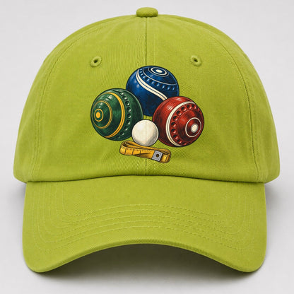 Lawn Bowls And White Jack Australia Cultural Icons Baseball Cap – Fluorescent Green