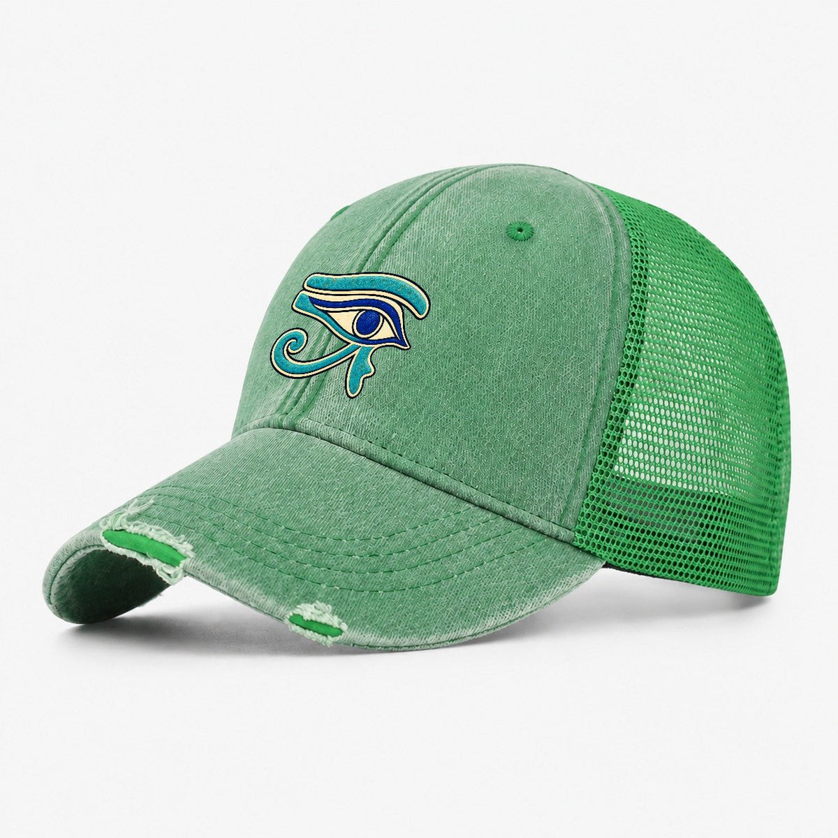 Wedjat In Blue Quiet Wards Heritage Washed Trucker Hat – Ink Green