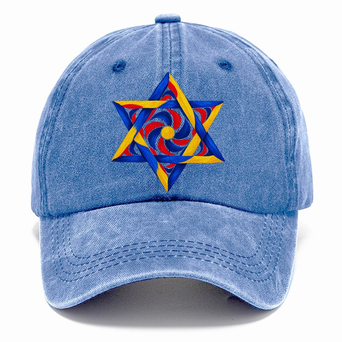 Bauhaus Geometric Star of David Classic Cap – Summer Sky