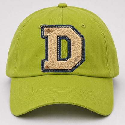 Varsity Chenille D Monogram Baseball Cap – Fluorescent Green