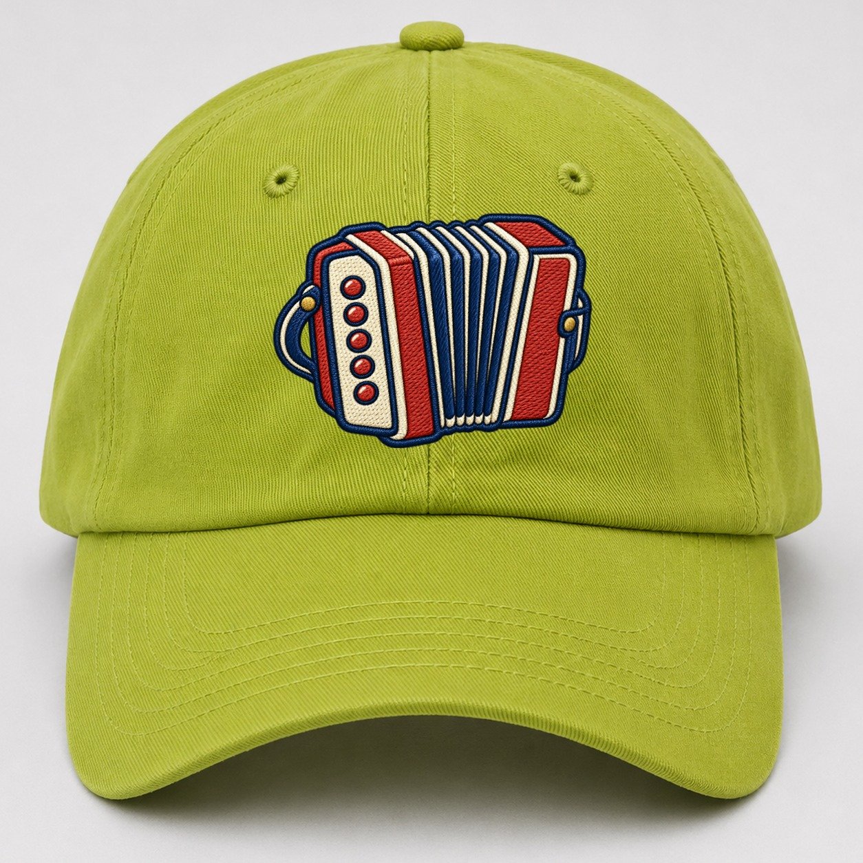 Button Accordion Tiny Solo Marks Baseball Cap – Fluorescent Green