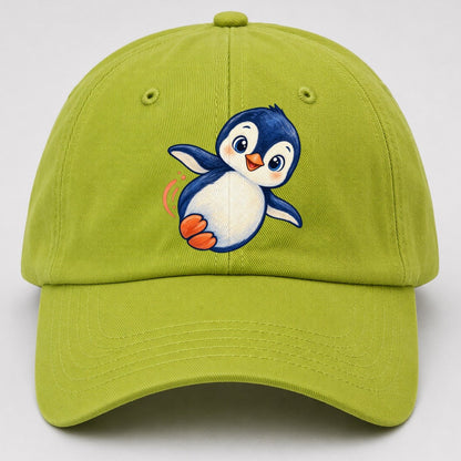 Penguin Side Slide Sea Sprite Baseball Cap – Fluorescent Green