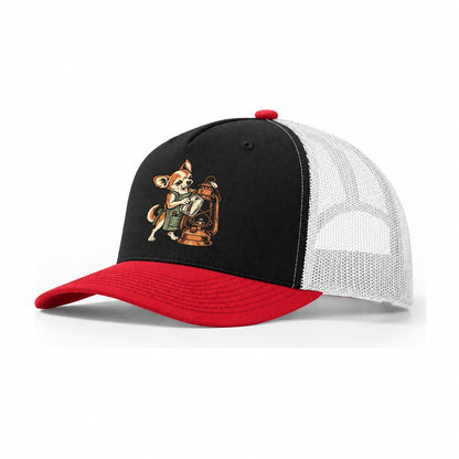 Chihuahua Lantern Mender Sundown Familiars Trucker Hat – Black Red White