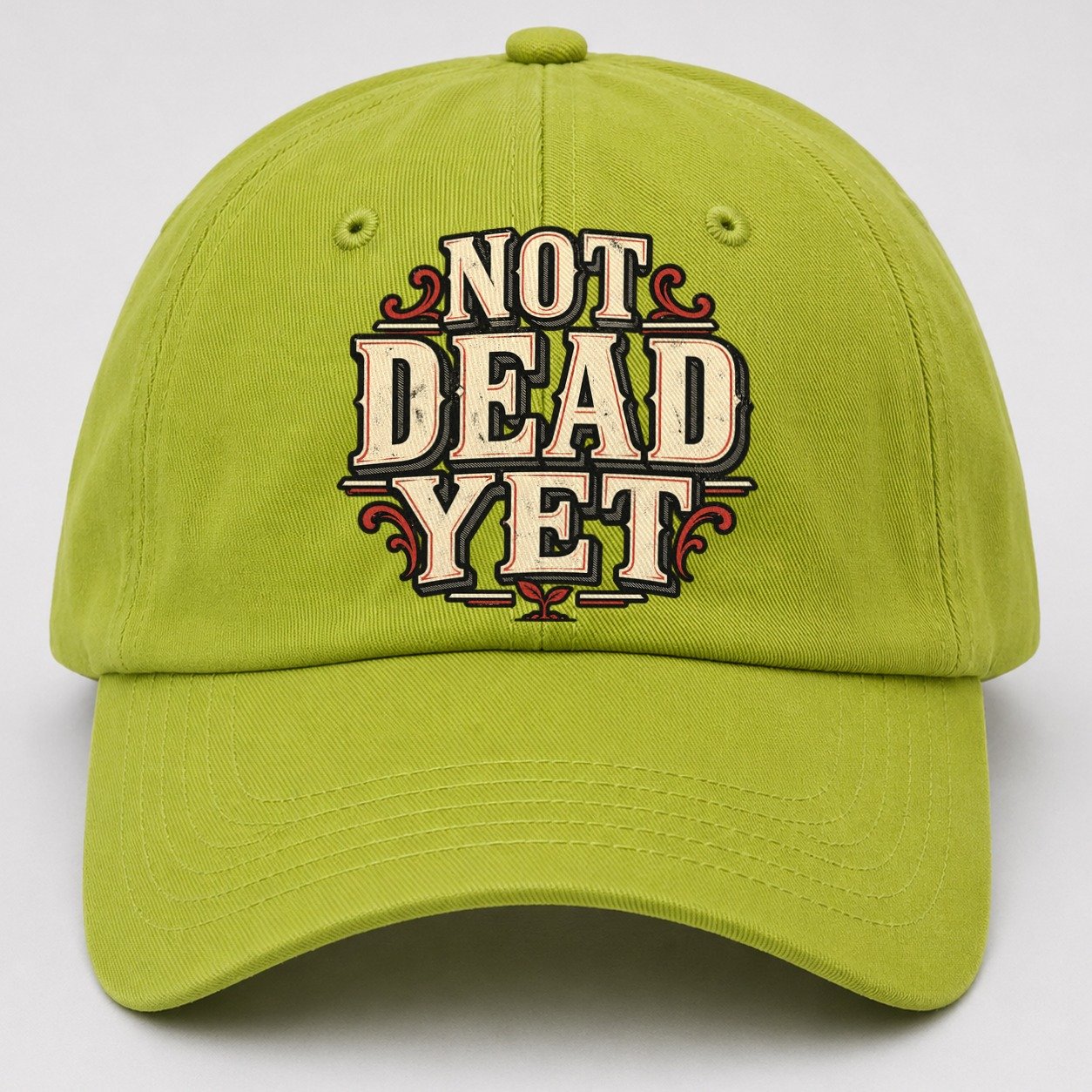 Not Dead Yet American Wit Baseball Cap – Fluorescent Green