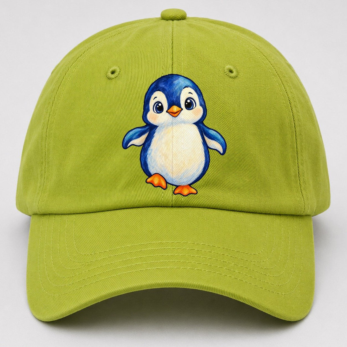 Penguin Front Waddle Sea Sprite Baseball Cap – Fluorescent Green