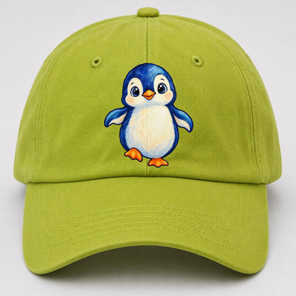 Penguin Front Waddle Sea Sprite Baseball Cap – Fluorescent Green