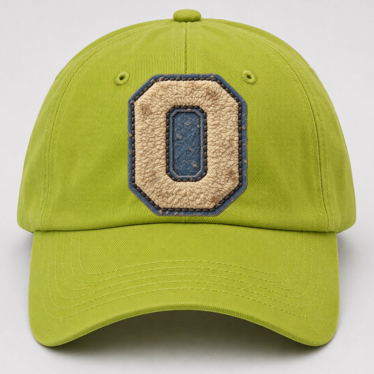 Varsity Chenille O Monogram Baseball Cap – Fluorescent Green