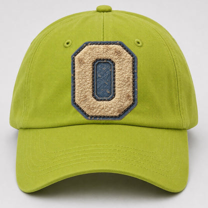 Varsity Chenille O Monogram Baseball Cap – Fluorescent Green