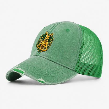 Australia Minimal Emblem Country Logos Washed Trucker Hat – Ink Green