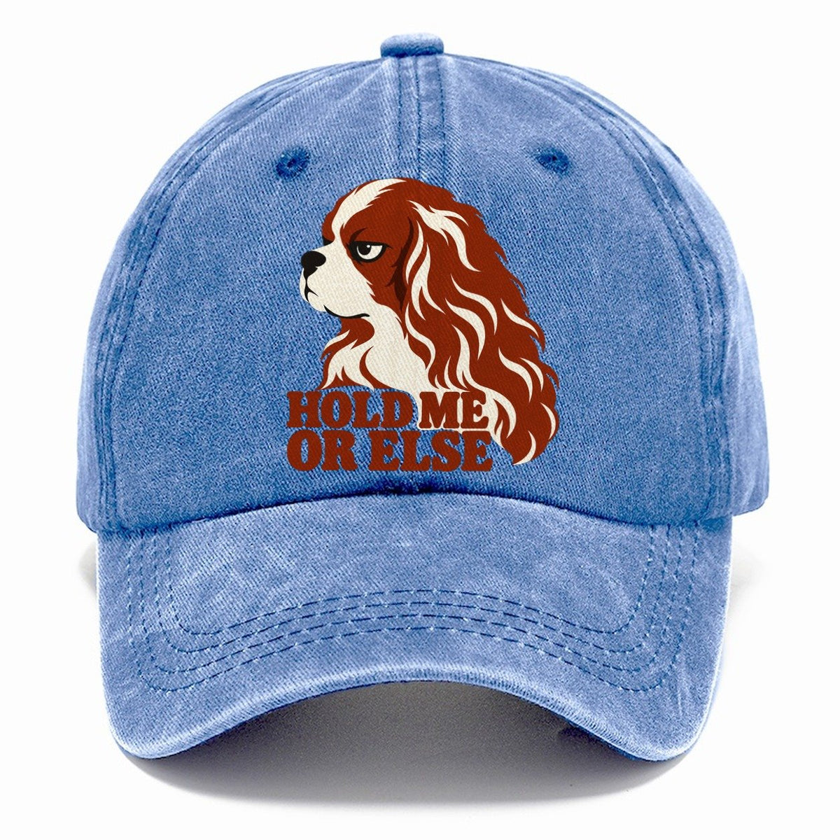 Cavalier King Charles Spaniel Hold Me Or Else Classic Cap – Summer Sky