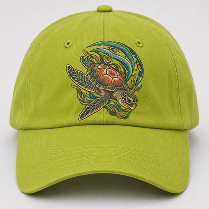 Turtle Crescent Current Gentle Wild Baseball Cap – Fluorescent Green