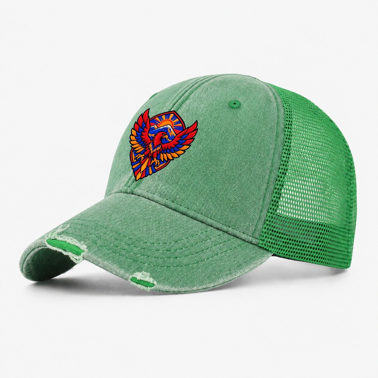 Armenia Minimal Emblem Country Logos Washed Trucker Hat – Ink Green