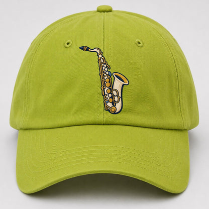 Saxophone Tiny Solo Marks Baseball Cap – Fluorescent Green