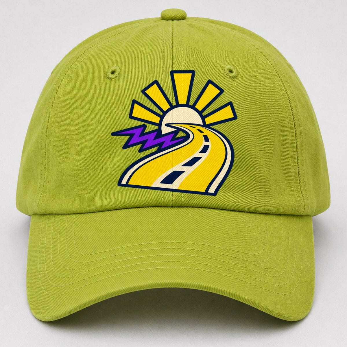 Road To Sunburst 90S Running Clubs Baseball Cap – Fluorescent Green