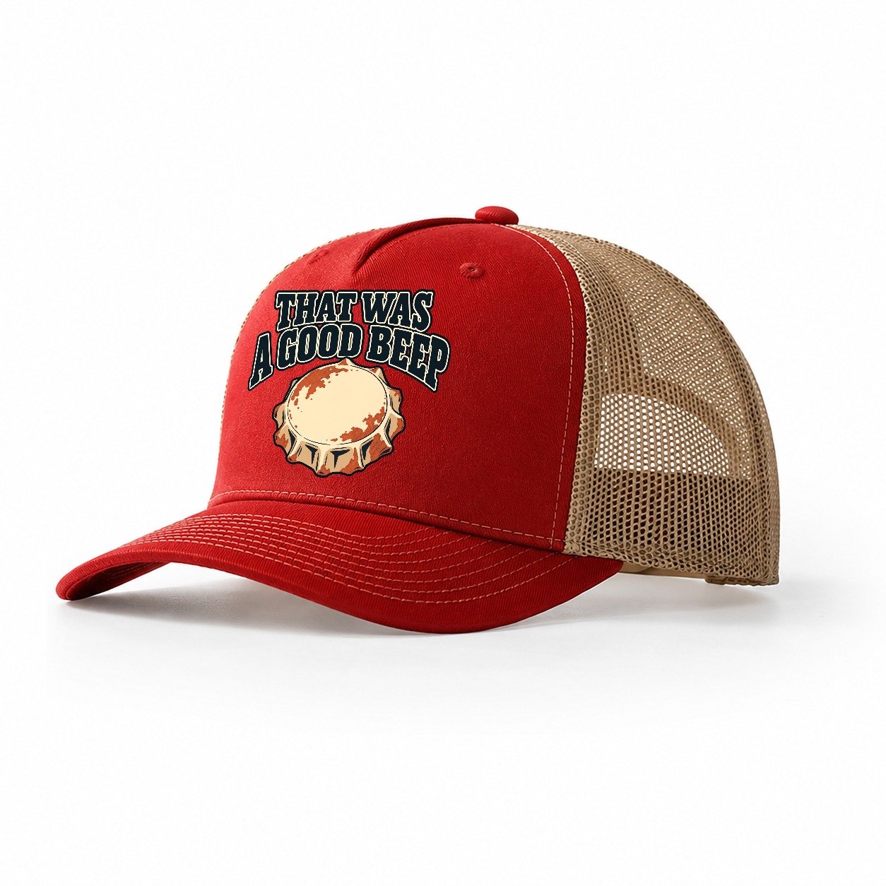That Was A Good Beep Treasure Hunting Trucker Hat – Red Khaki