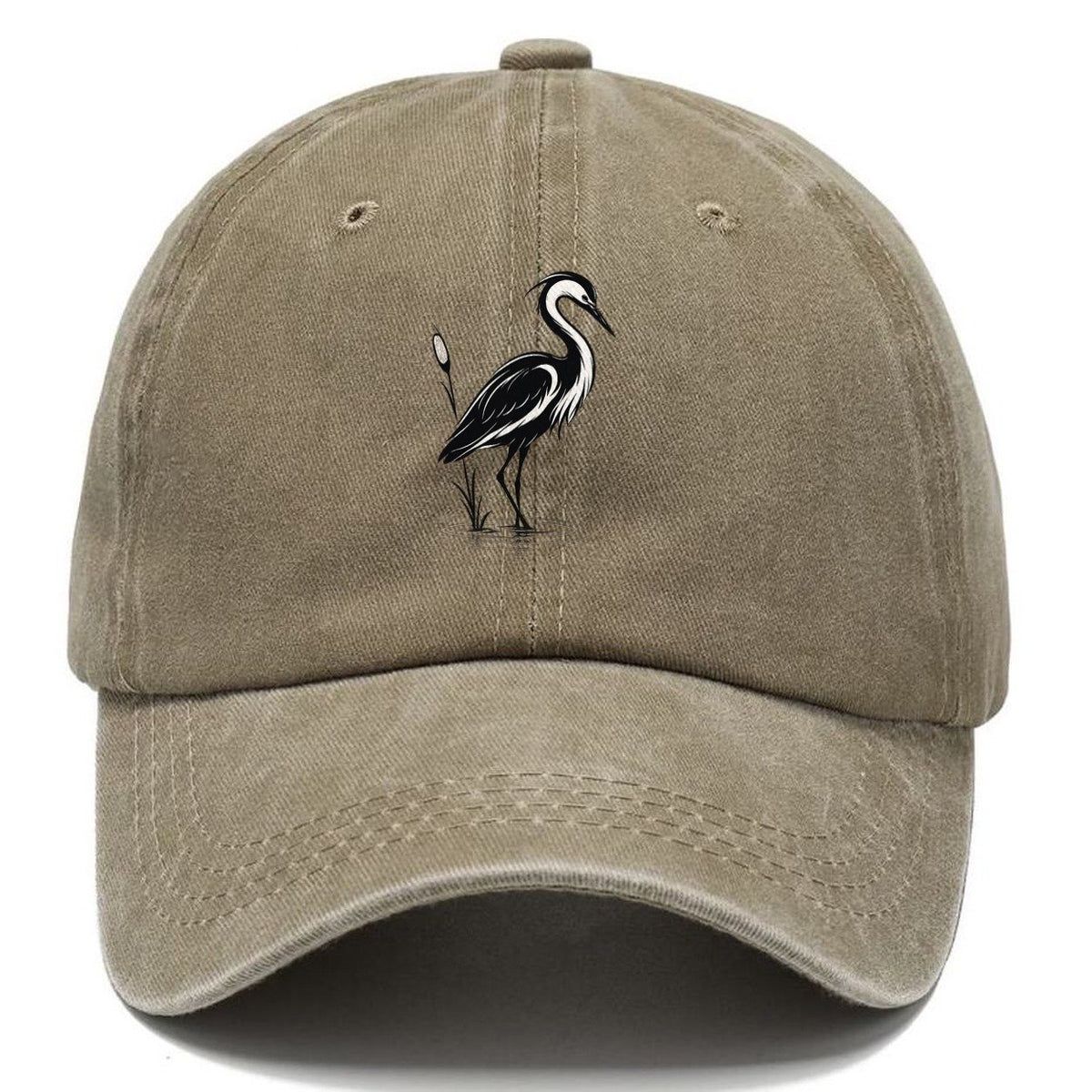 Heron with Cattail Classic Cap – Warm Sand