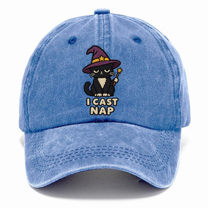 Black Cat Witch Weary Court Classic Cap – Summer Sky