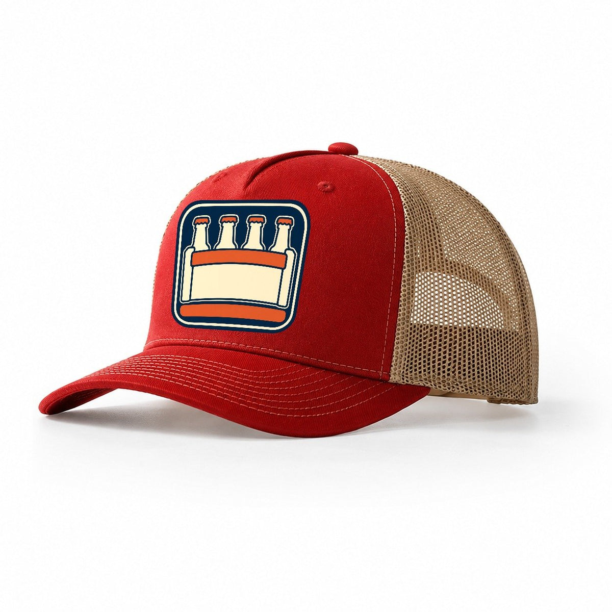 Bottle Crate Trucker Hat – Red Khaki