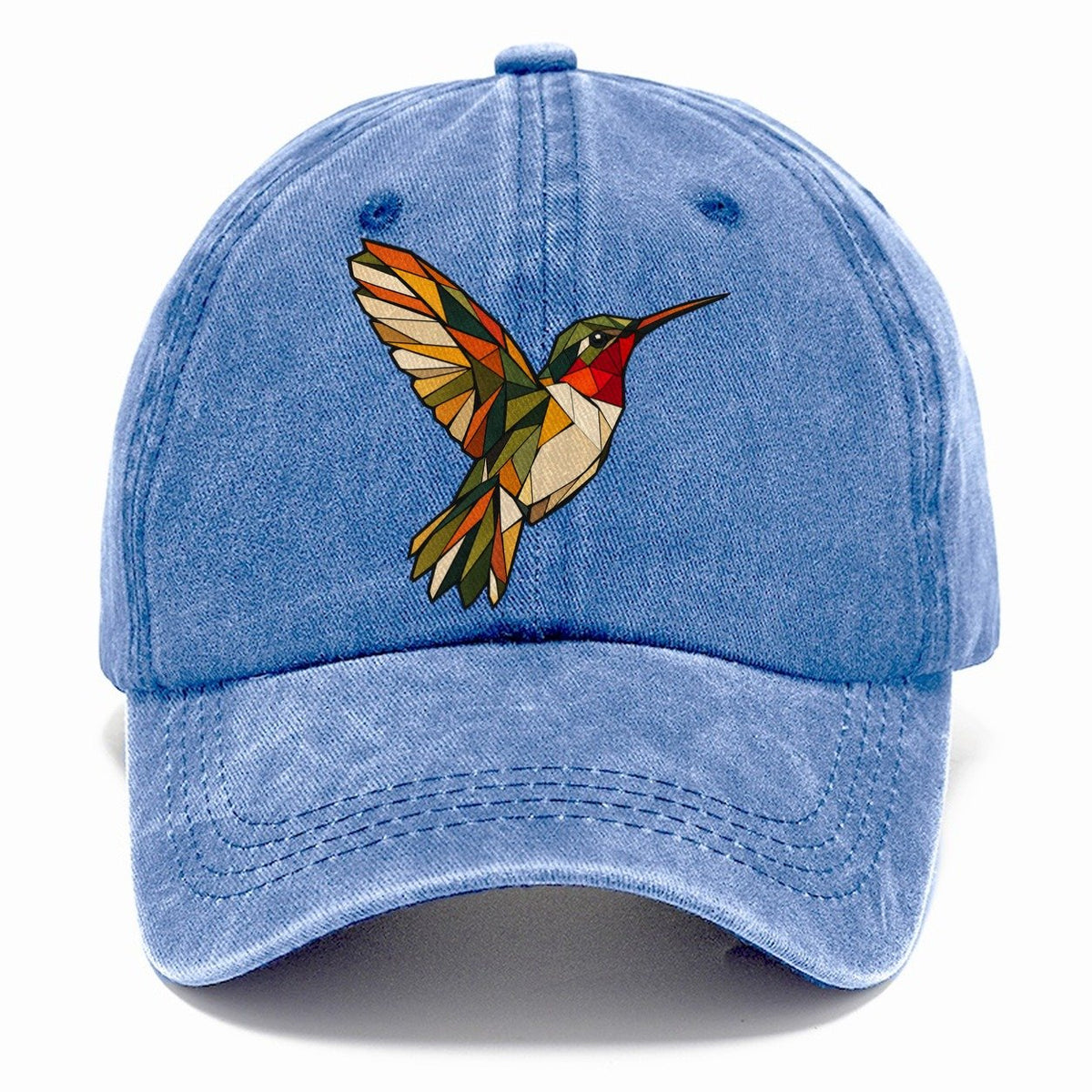 Ruby Throated Hummingbird Wildwood Mosaic Classic Cap – Summer Sky