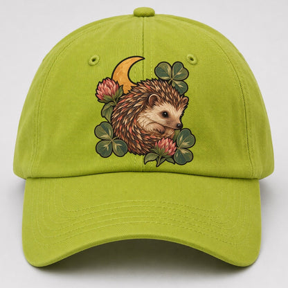 Hedgehog Moon Clover Gentle Wild Baseball Cap – Fluorescent Green