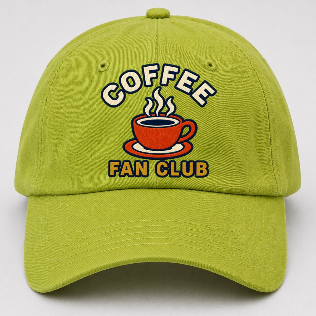 Coffee Fan Club Baseball Cap – Fluorescent Green