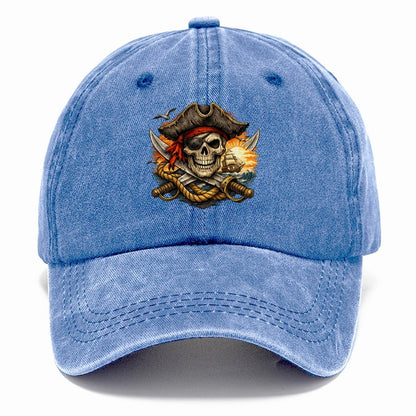 Pirate Skull Sunset Voyage Classic Cap – Summer Sky
