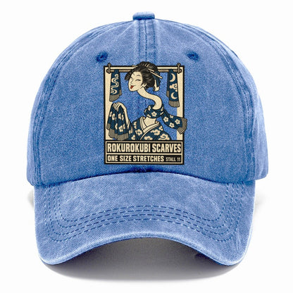 Rokurokubi Scarves Yokai Night Market Classic Cap – Summer Sky
