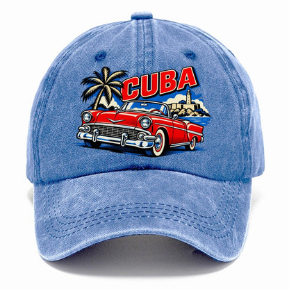 Cuba Pop Art Badge Classic Cap – Summer Sky