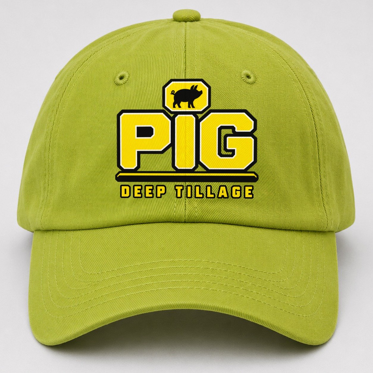 Pig Deep Tillage Heavy Duty Baseball Cap – Fluorescent Green