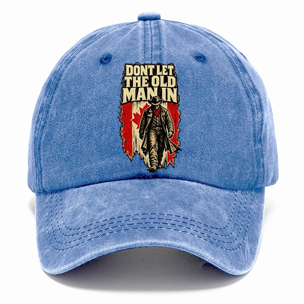 Don't Let The Old Man In Canada Woodcut Classic Cap – Summer Sky