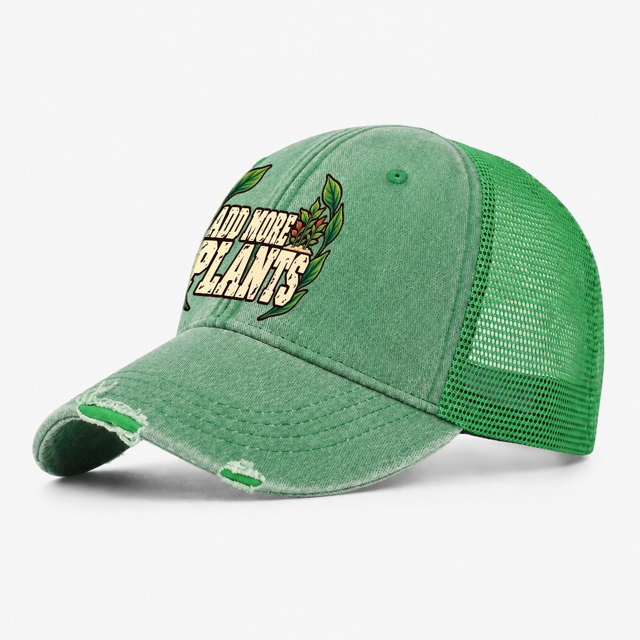 Add More Plants Aquarium Keeping Washed Trucker Hat – Ink Green
