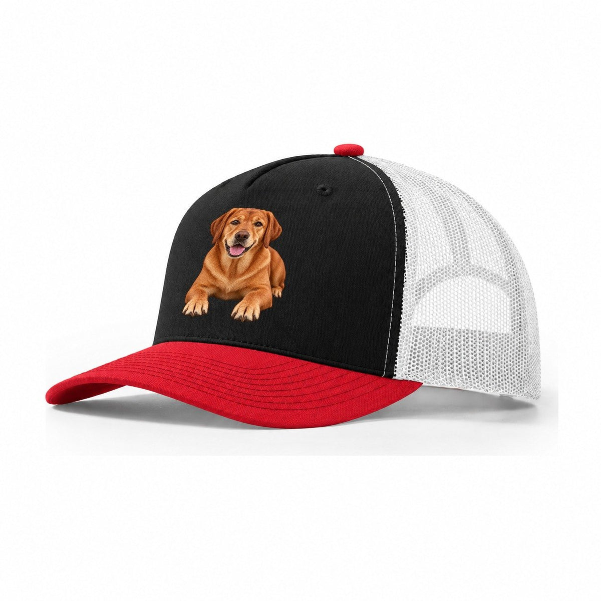 Fox Red Labrador Trucker Hat – Black Red White
