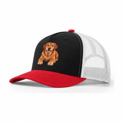 Fox Red Labrador Trucker Hat – Black Red White