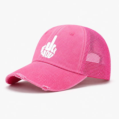 Fuck You! Cap Design Washed Trucker Hat – Rose