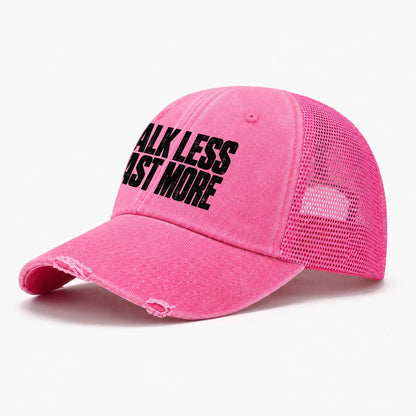 Talk Less Cast More Fishing Club Washed Trucker Hat – Rose