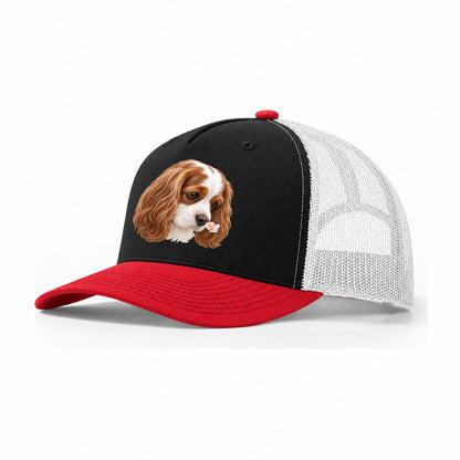 Cavalier Petal Greeting Pastimes Companions Trucker Hat – Black Red White