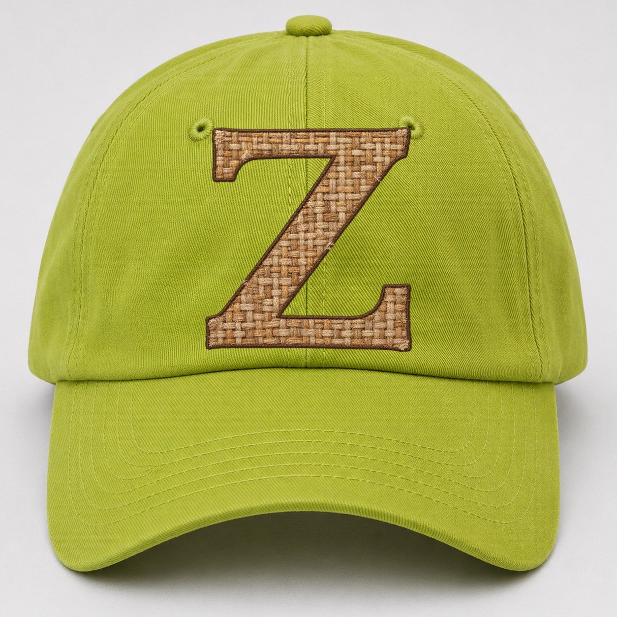 Woven Tweed Z Monogram Baseball Cap – Fluorescent Green
