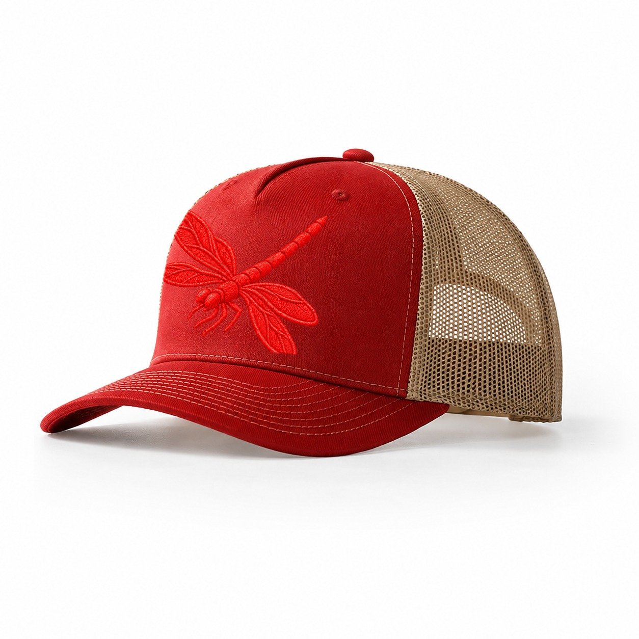 Dragonfly Banking Turn Micro Motion Mark Trucker Hat – Red Khaki