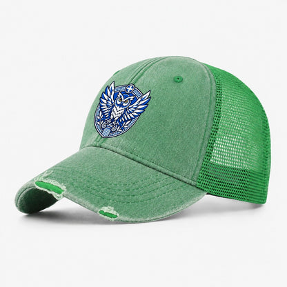 Greece Minimal Emblem Country Logos Washed Trucker Hat – Ink Green
