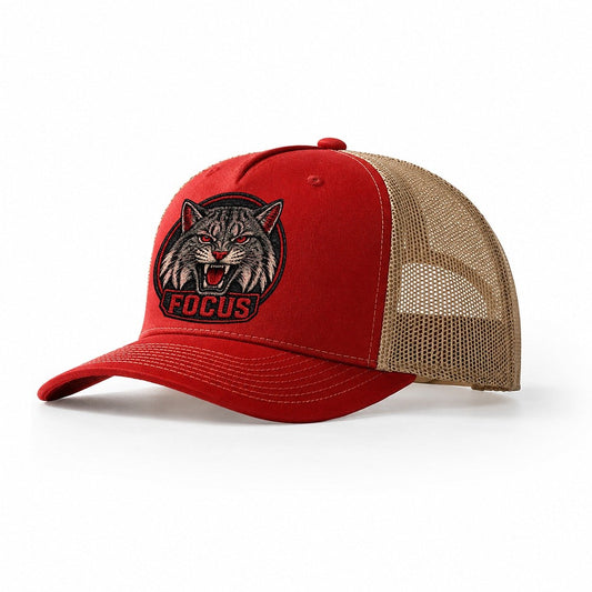 Bobcat Focus Badge Trucker Hat – Red Khaki