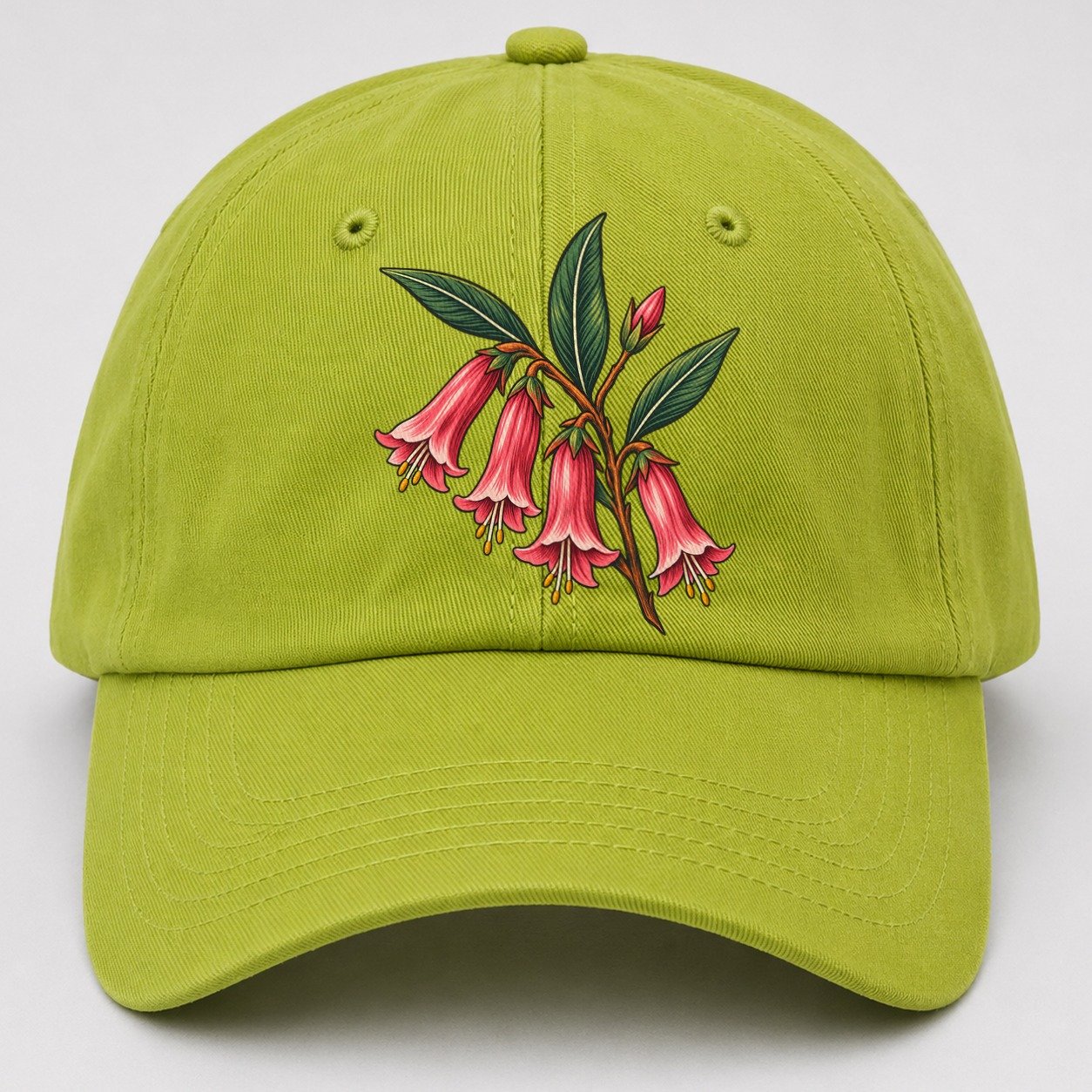 Victoria Common Pink Heath Australia Cultural Icons Baseball Cap – Fluorescent Green