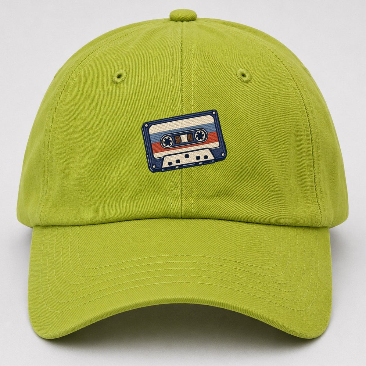 Cassette Tape Tiny Solo Marks Baseball Cap – Fluorescent Green