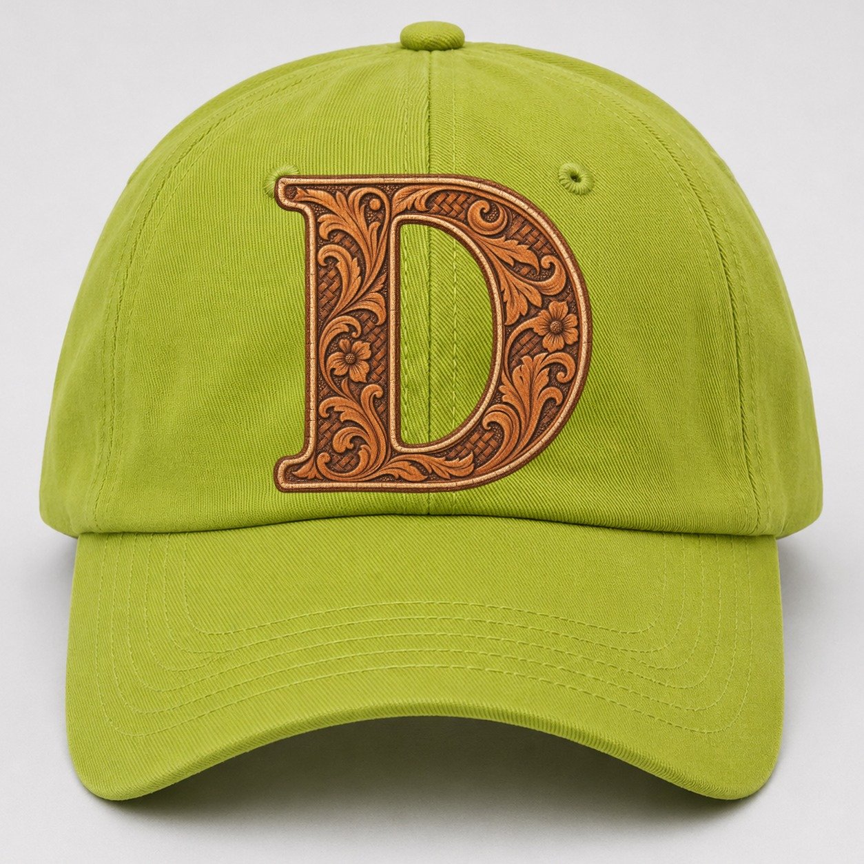 Tooled Leather D Monogram Baseball Cap – Fluorescent Green