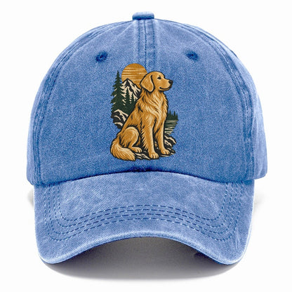 Golden Retriever Mountain Lake Classic Cap – Summer Sky