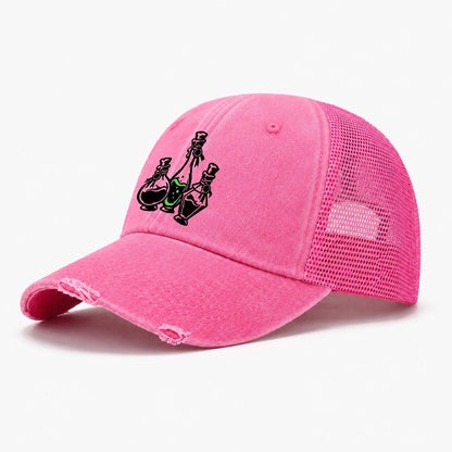 Apothecary Potion Bottle Trio Witch Magic Washed Trucker Hat – Rose