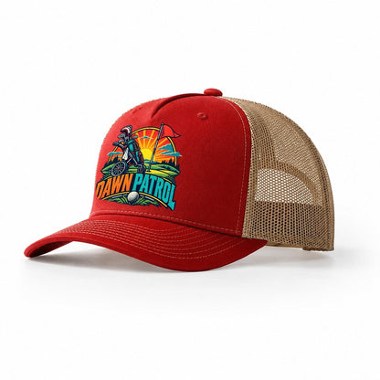 Dawn Patrol Golf Life Trucker Hat – Red Khaki