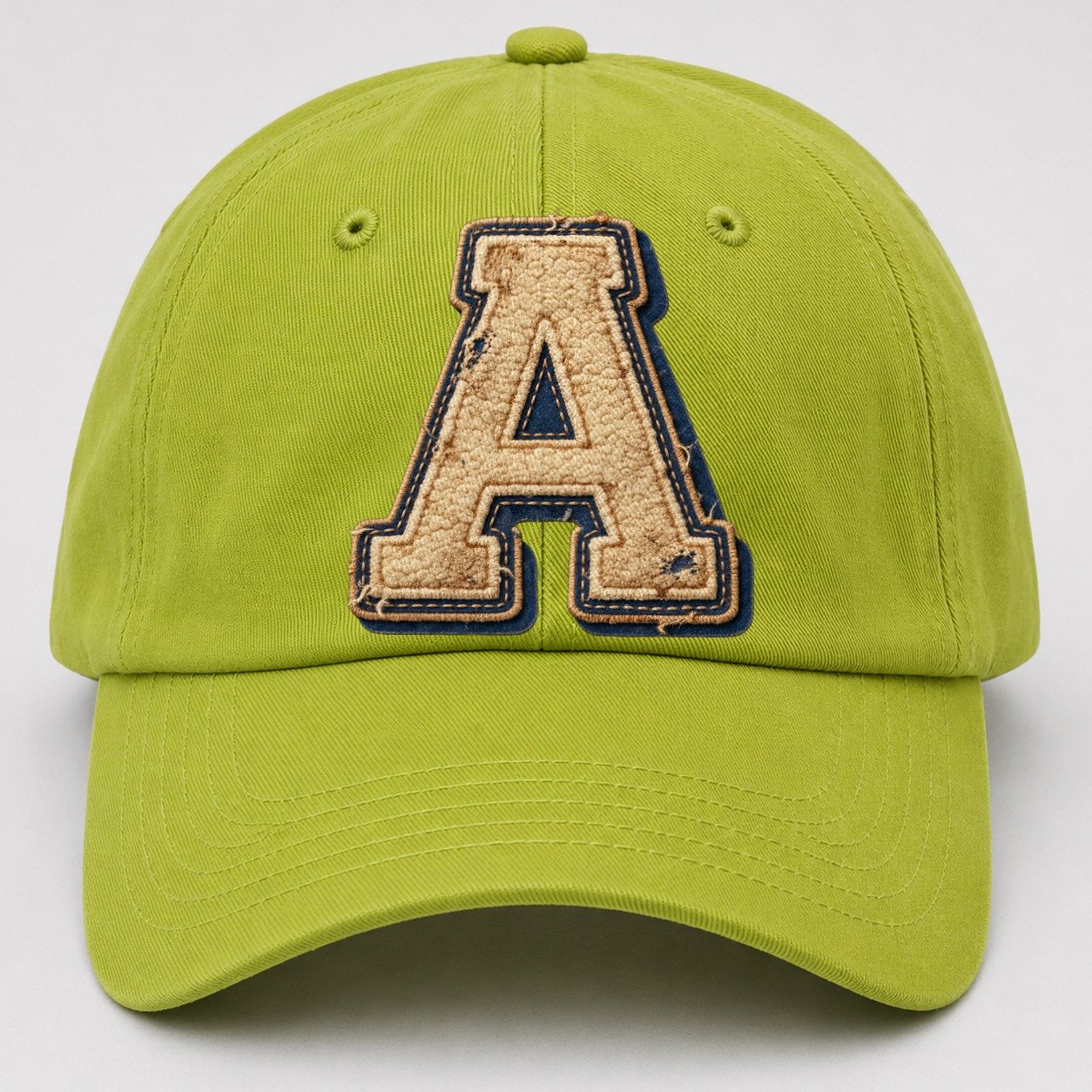 Varsity Chenille A Monogram Baseball Cap – Fluorescent Green