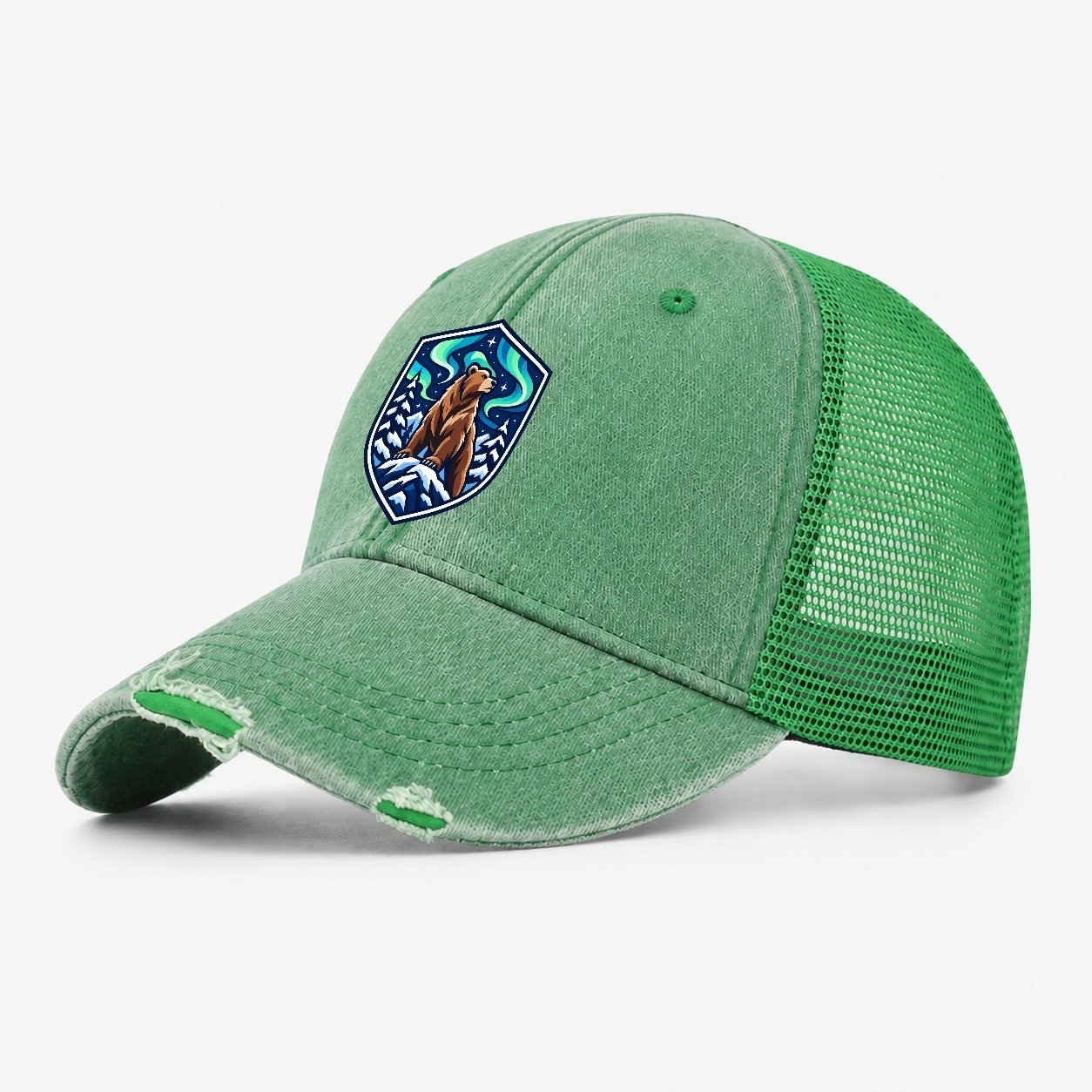 Finland Minimal Emblem Country Logos Washed Trucker Hat – Ink Green
